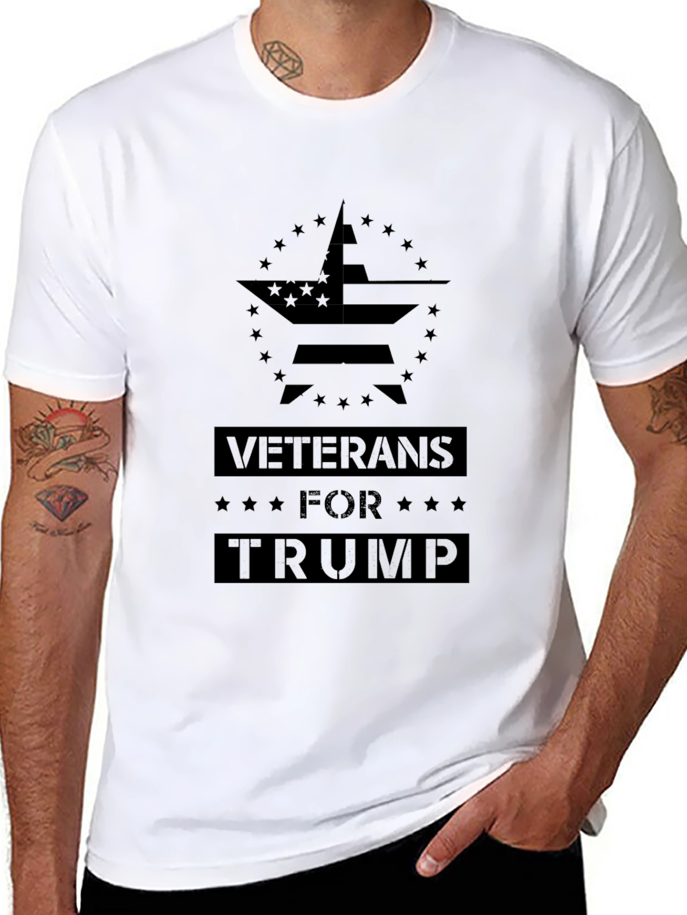 Veterans for Trump Black T-Shirt