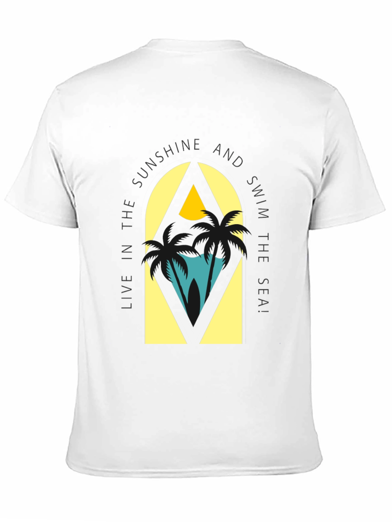 Sunshine & Sea Graphic Tee - Relaxed Black T-Shirt