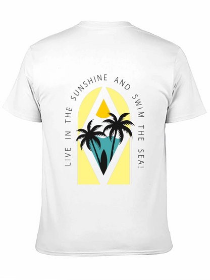 Sunshine & Sea Graphic Tee - Relaxed Black T-Shirt