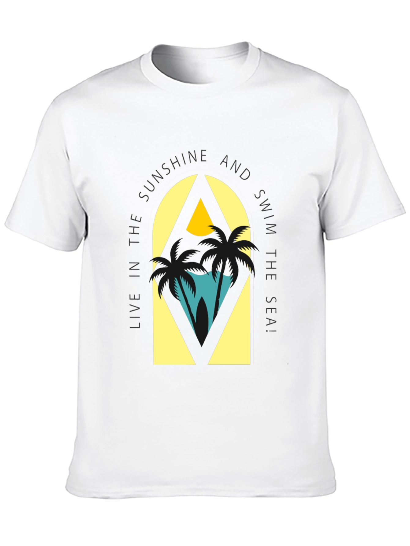 Sunshine & Sea Graphic Tee - Relaxed Black T-Shirt