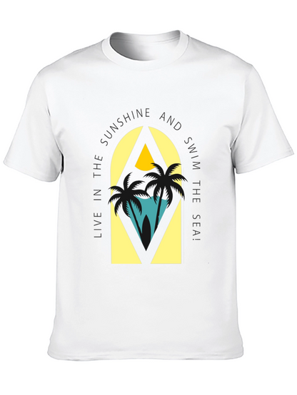 Sunshine & Sea Graphic Tee - Relaxed Black T-Shirt