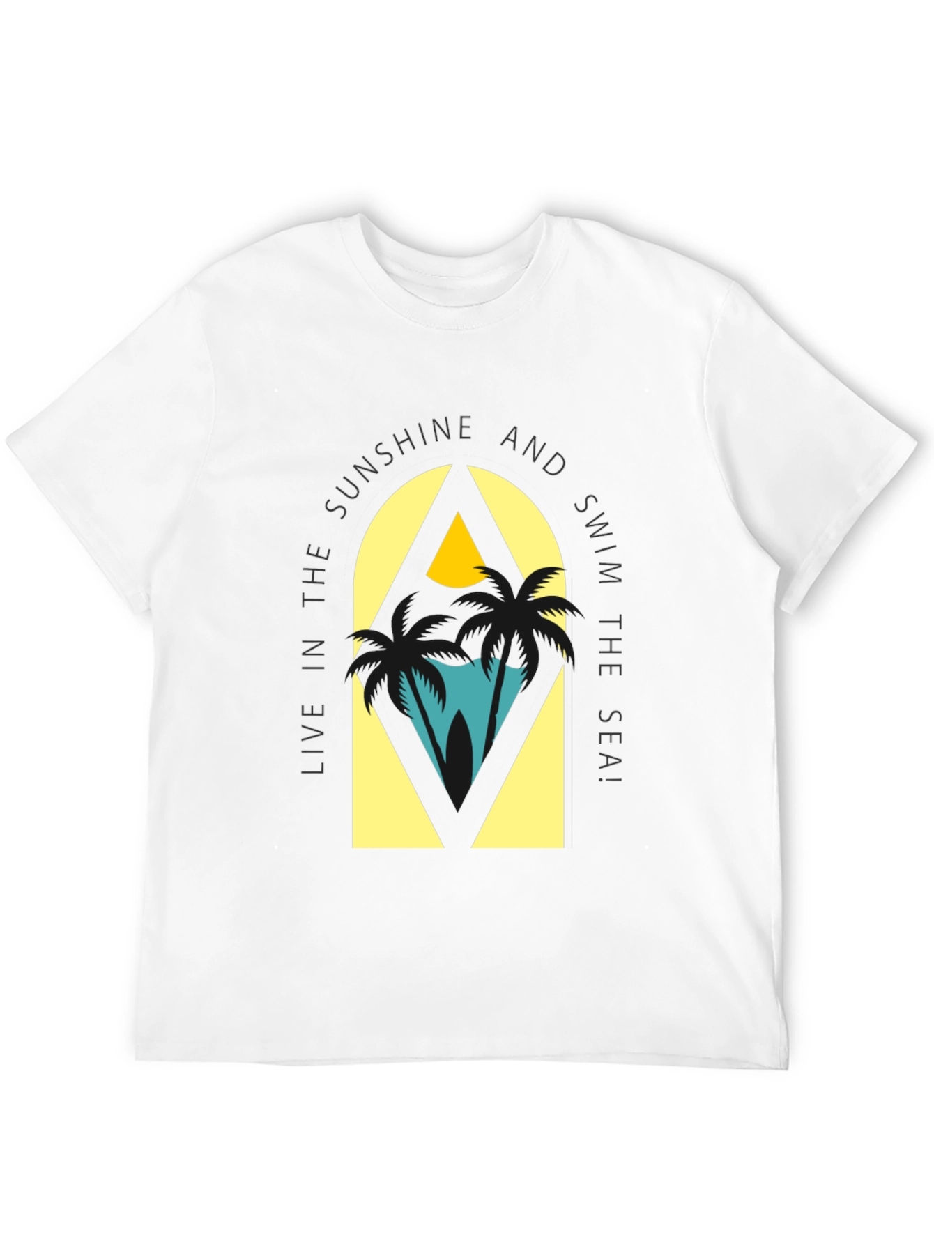 Sunshine & Sea Graphic Tee - Relaxed Black T-Shirt