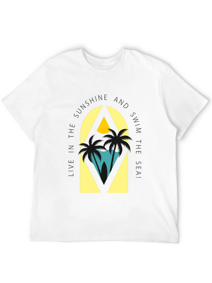 Sunshine & Sea Graphic Tee - Relaxed Black T-Shirt