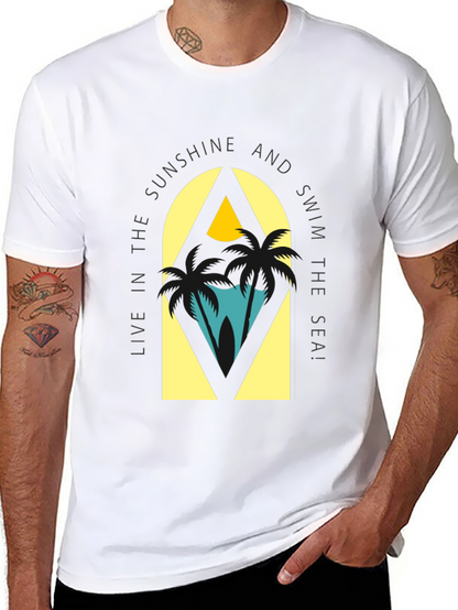 Sunshine & Sea Graphic Tee - Relaxed Black T-Shirt