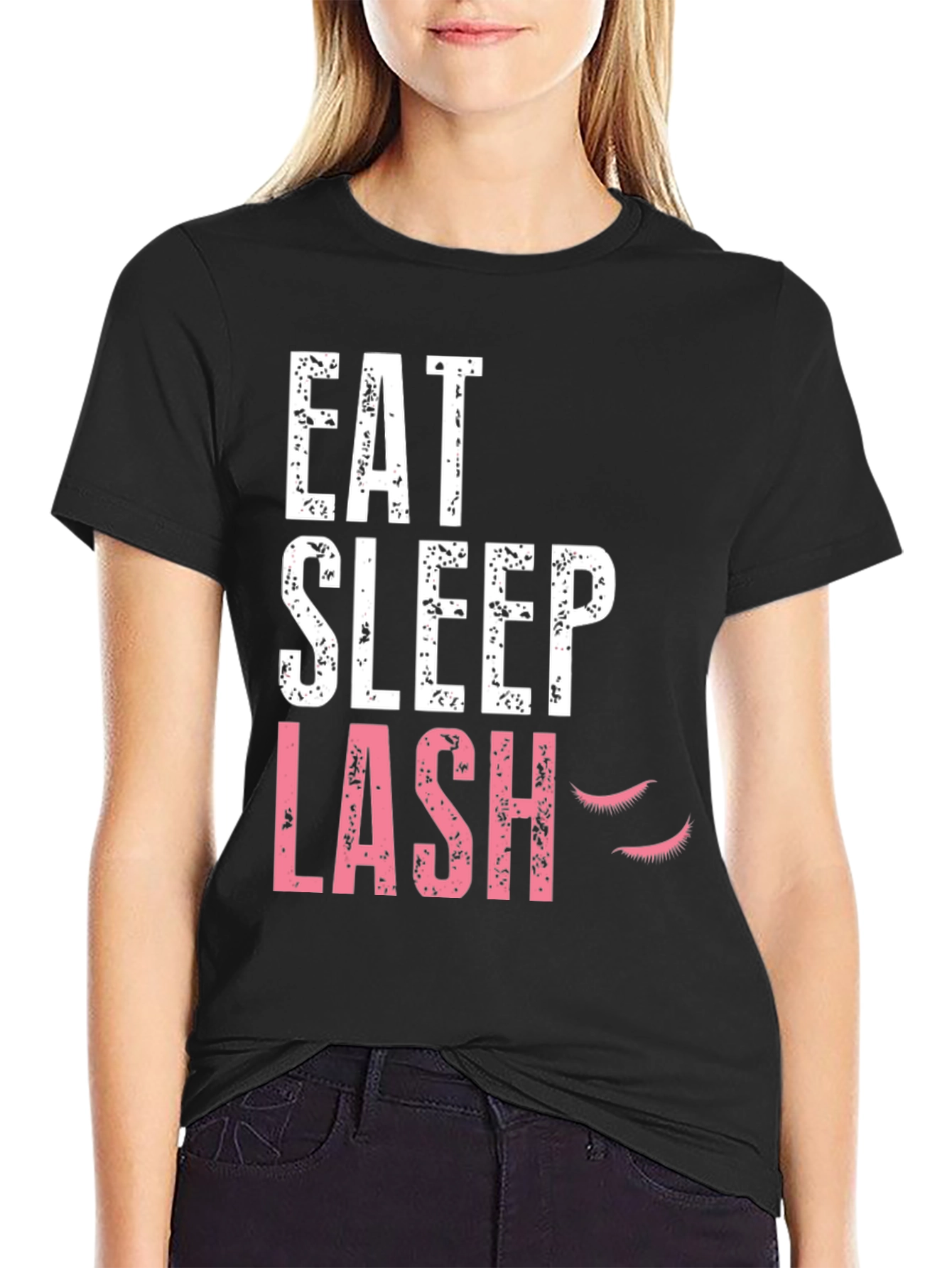 Eat Sleep Lash Black Graphic Tee