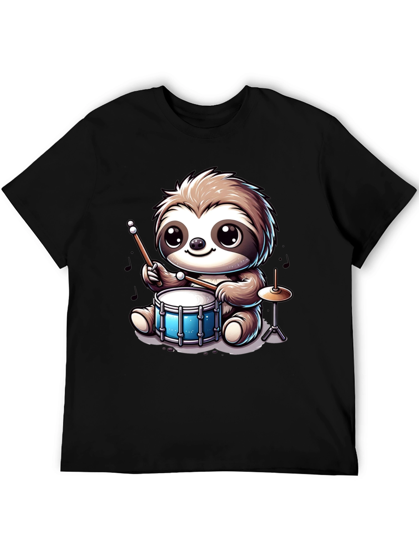 Sloth Drummer Graphic Tee - Adorable Animal T-Shirt