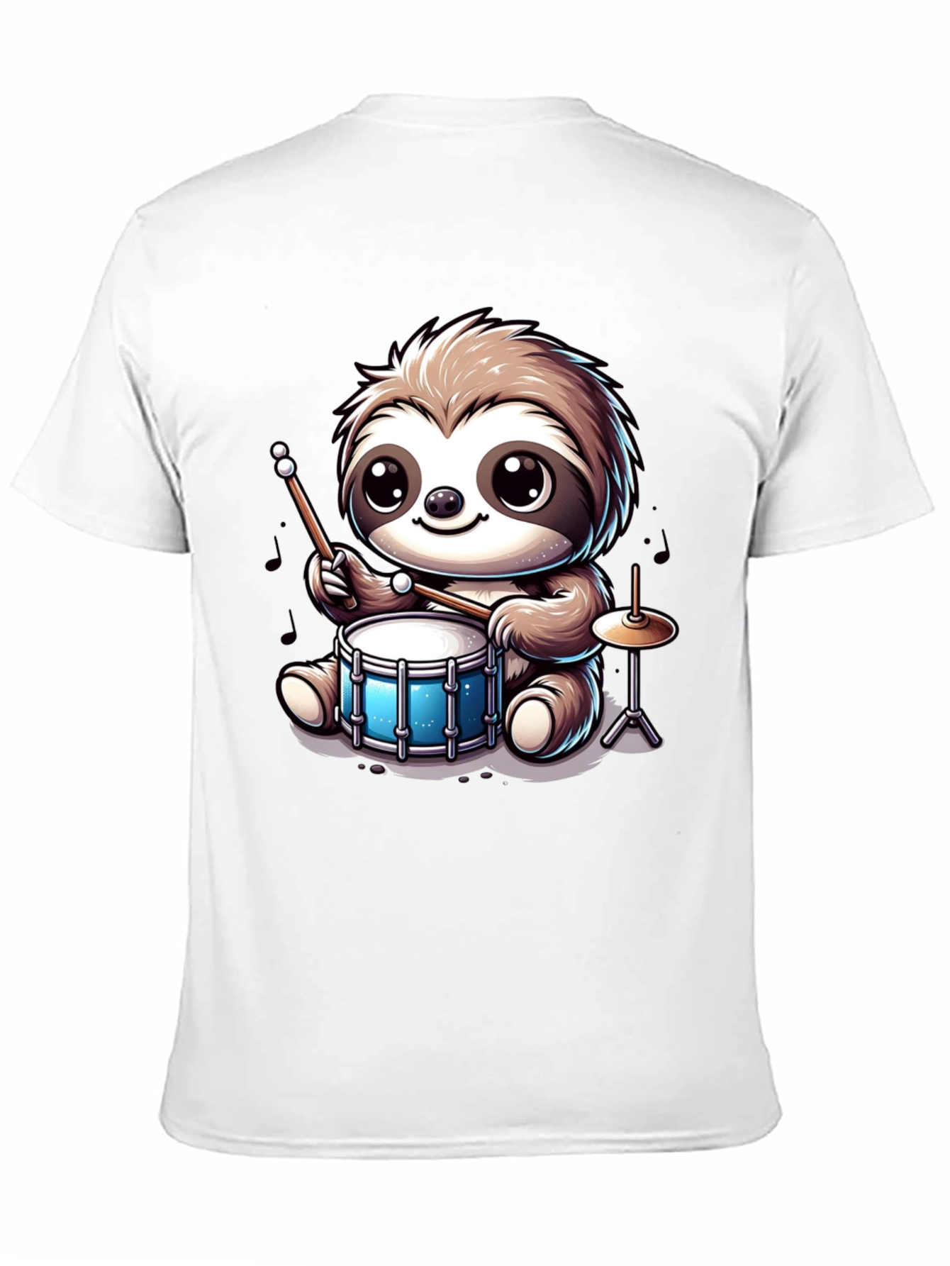 Sloth Drummer Graphic Tee - Adorable Animal T-Shirt