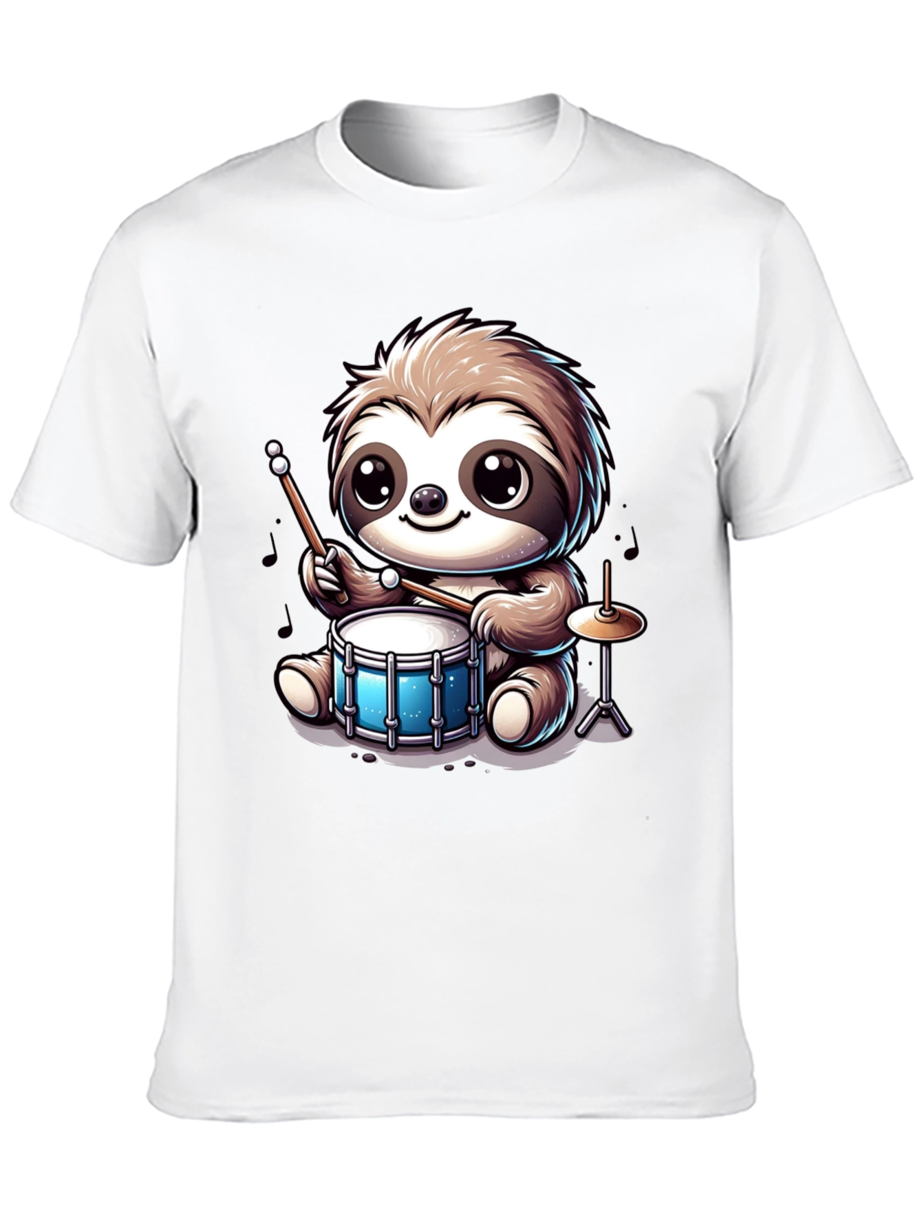 Sloth Drummer Graphic Tee - Adorable Animal T-Shirt