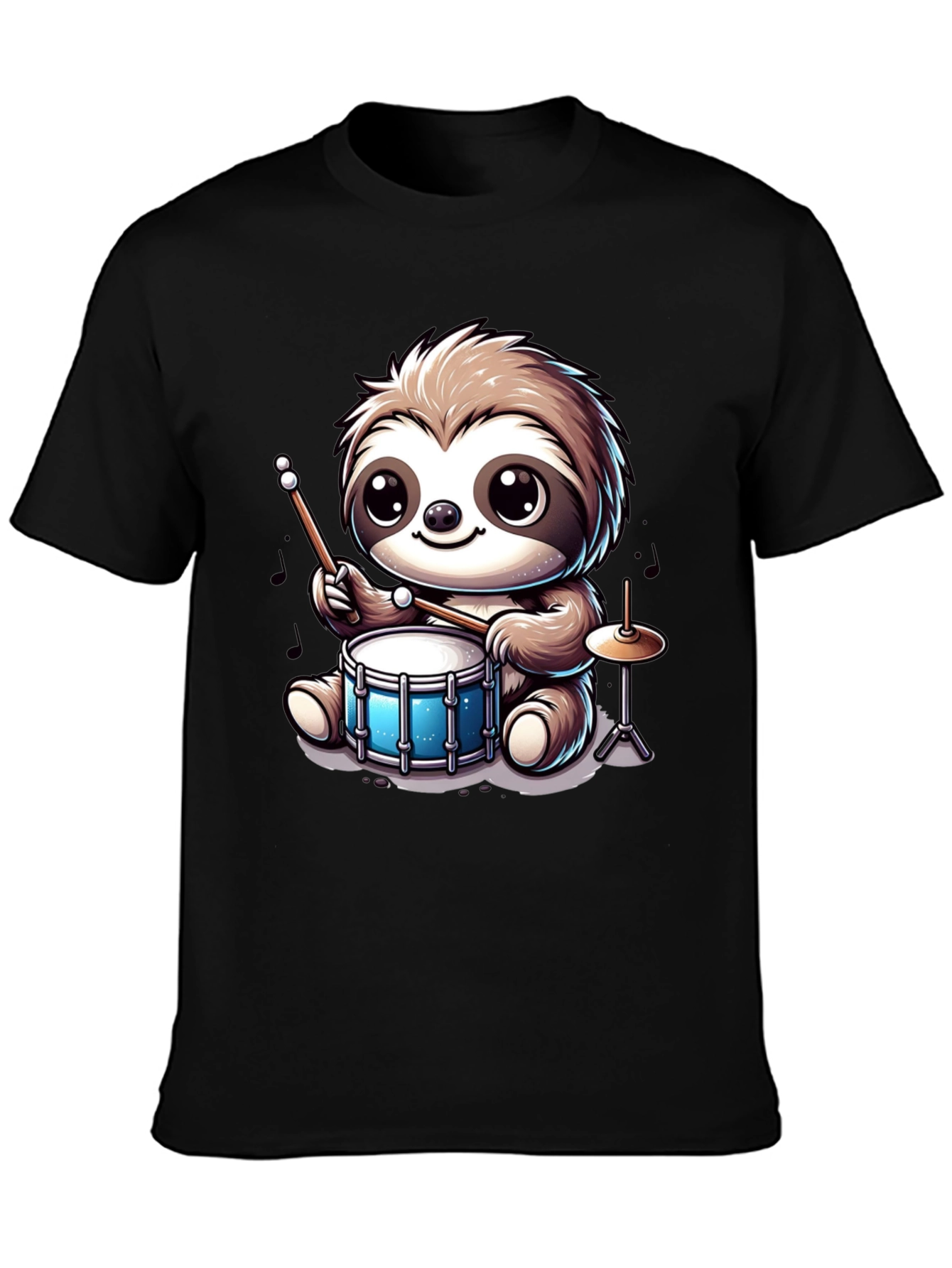 Sloth Drummer Graphic Tee - Adorable Animal T-Shirt