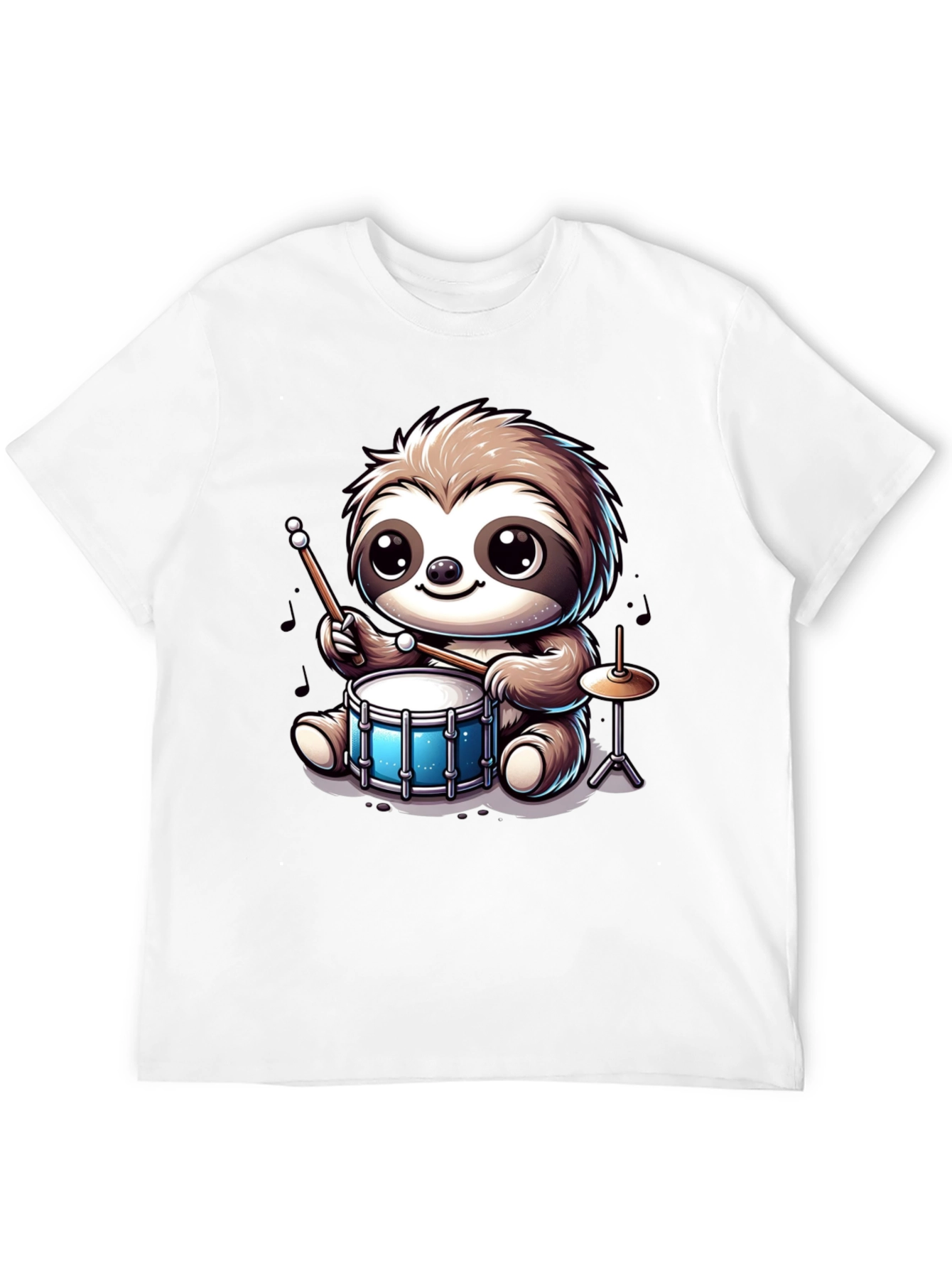 Sloth Drummer Graphic Tee - Adorable Animal T-Shirt