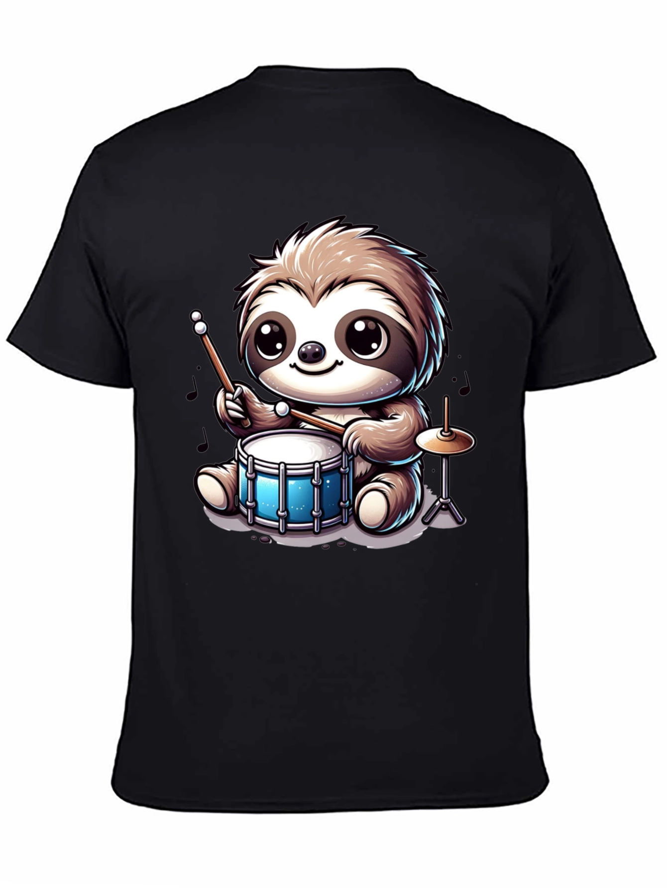 Sloth Drummer Graphic Tee - Adorable Animal T-Shirt