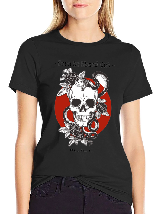 Born to Stand Out Skull & Snake Graphic Tee