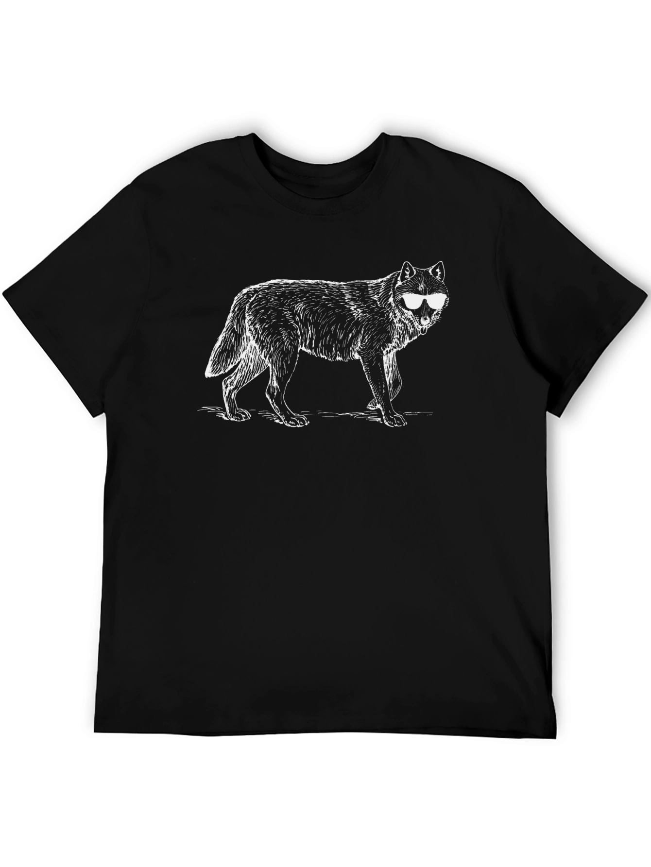 Cool Wolf Graphic T-Shirt - Black