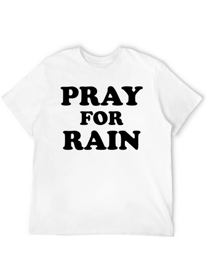Pray for Rain Graphic Black T-Shirt