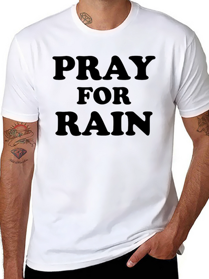 Pray for Rain Graphic Black T-Shirt