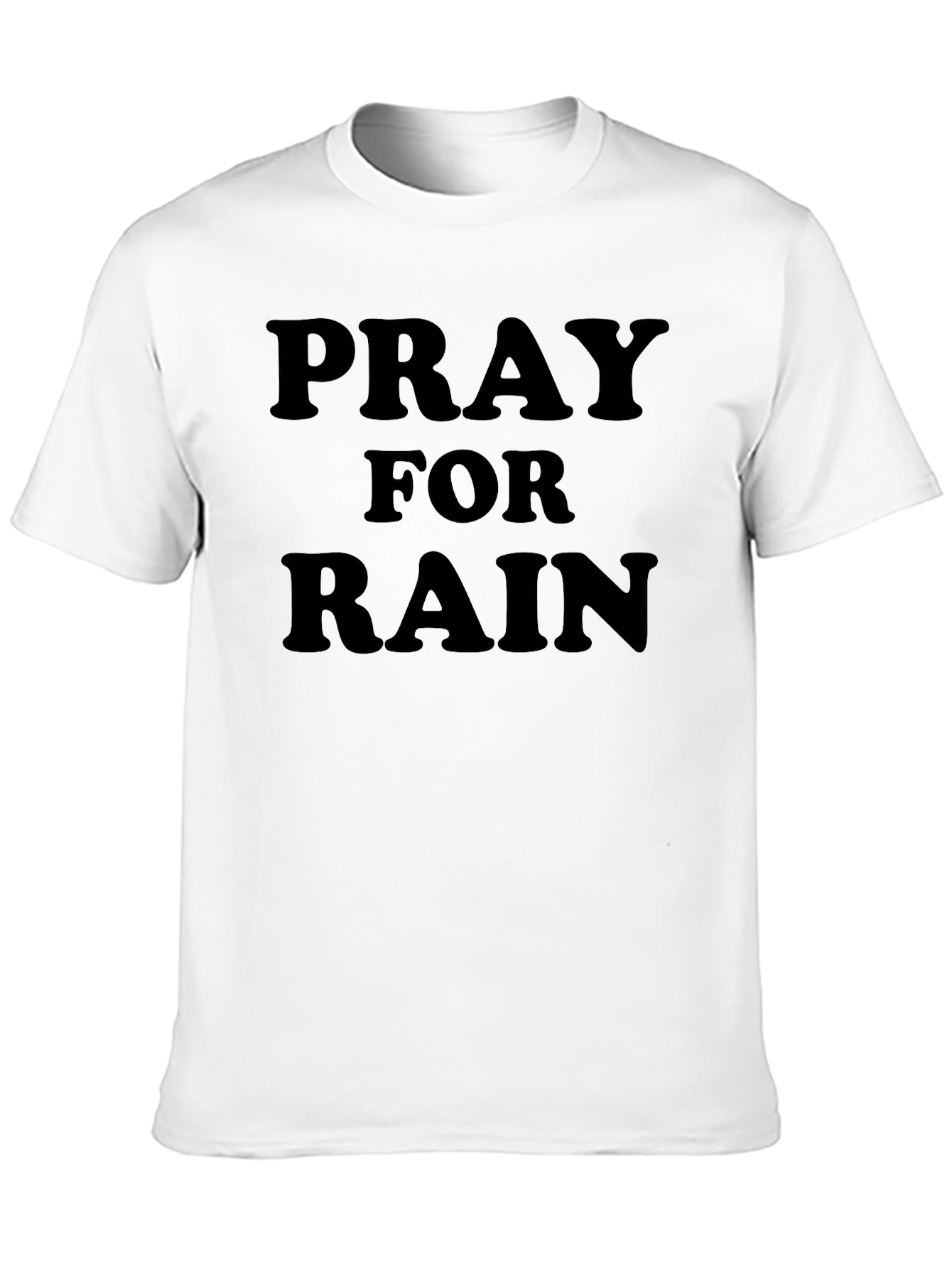 Pray for Rain Graphic Black T-Shirt