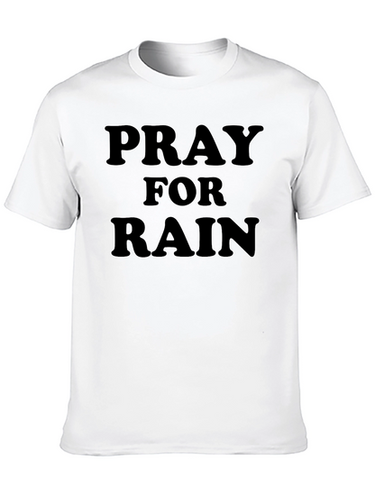 Pray for Rain Graphic Black T-Shirt