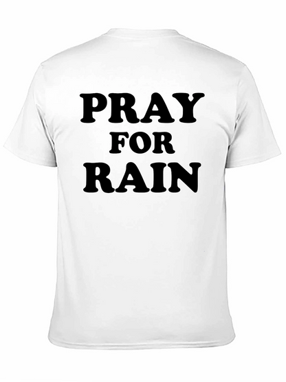 Pray for Rain Graphic Black T-Shirt