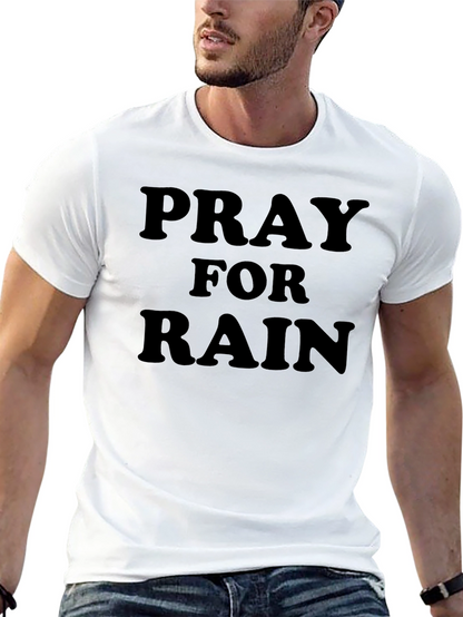 Pray for Rain Graphic Black T-Shirt