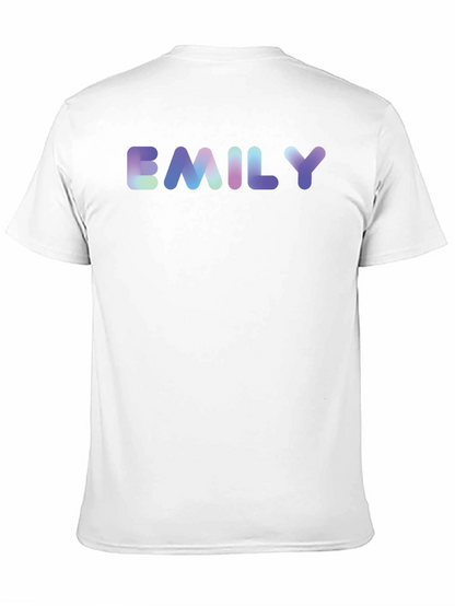 Emily Name T-Shirt - Black Cotton Blend