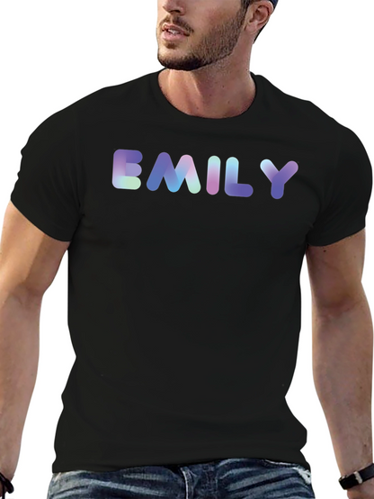 Emily Name T-Shirt - Black Cotton Blend