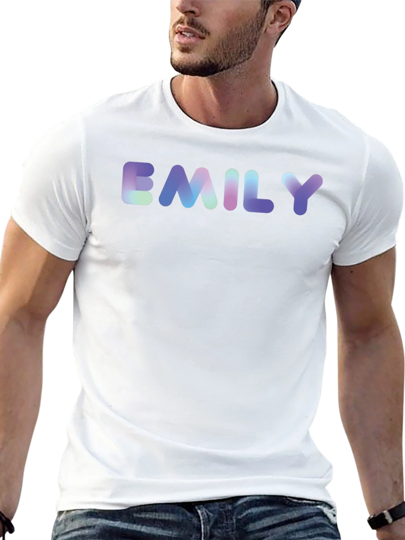 Emily Name T-Shirt - Black Cotton Blend
