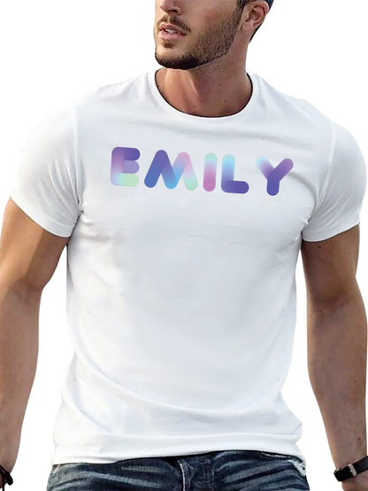 Emily Name T-Shirt - Black Cotton Blend