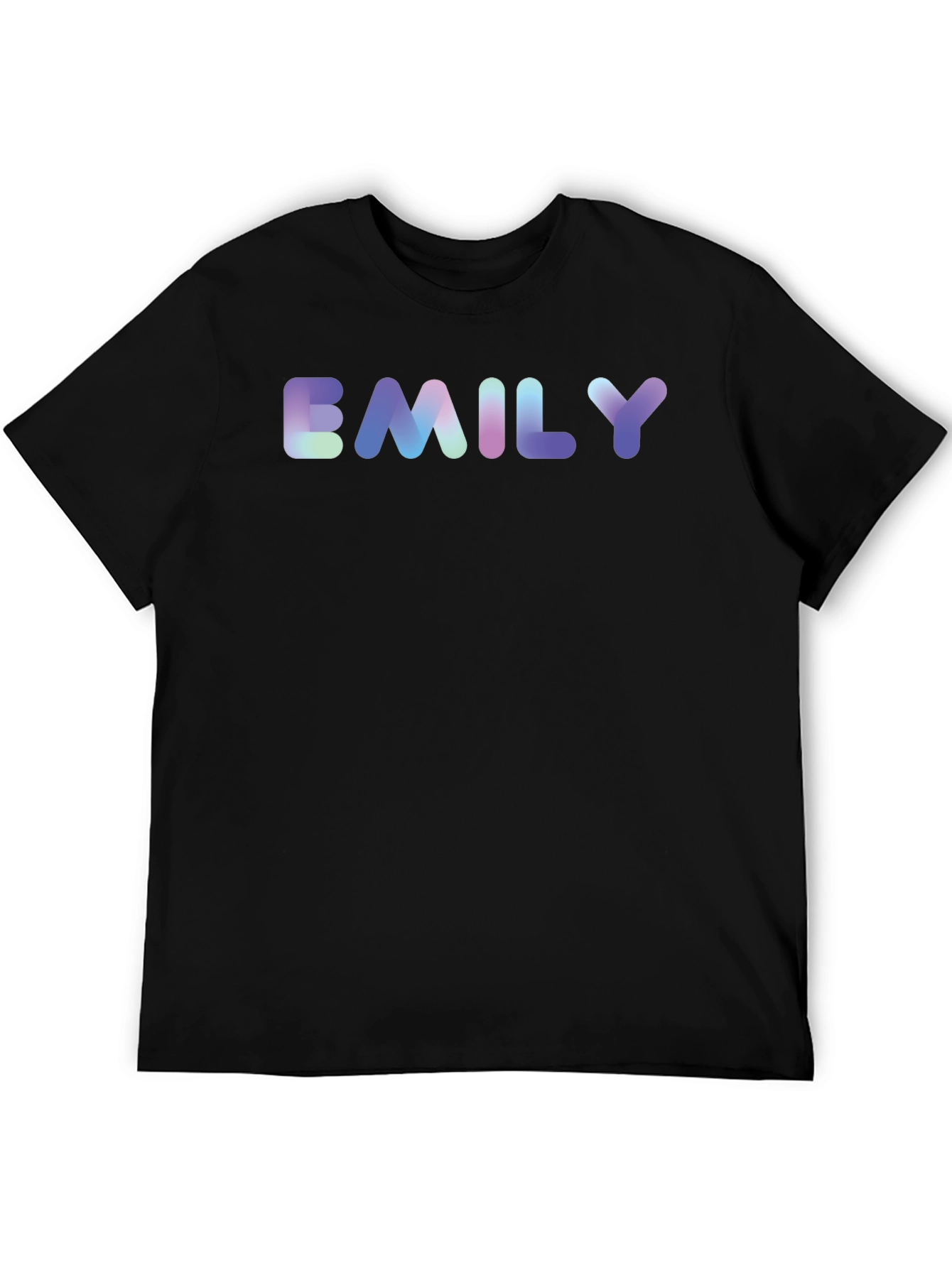 Emily Name T-Shirt - Black Cotton Blend