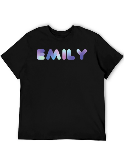 Emily Name T-Shirt - Black Cotton Blend
