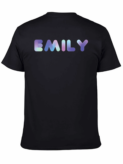 Emily Name T-Shirt - Black Cotton Blend