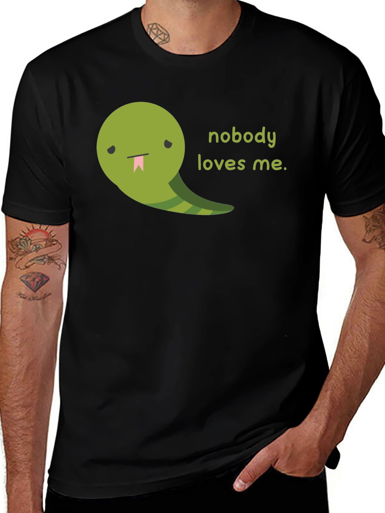Sad Snake Graphic Tee - Nobody Loves Me