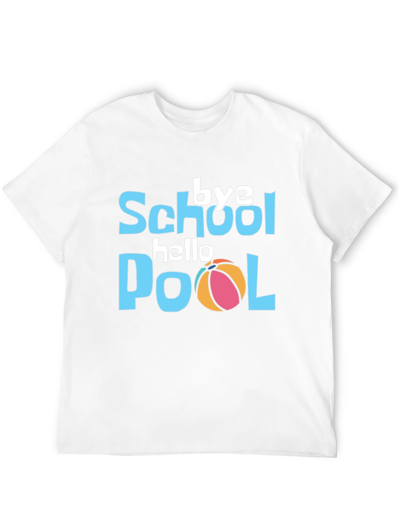 Bye School Hello Pool Black Graphic T-Shirt