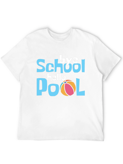 Bye School Hello Pool Black Graphic T-Shirt