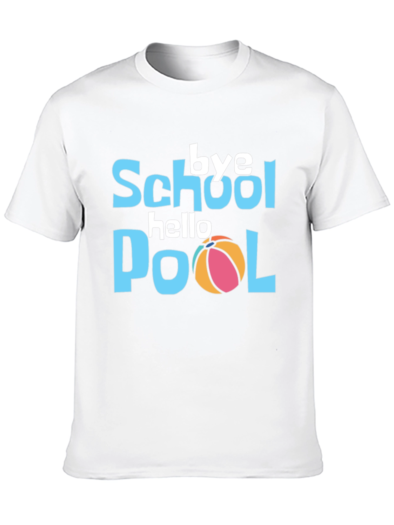 Bye School Hello Pool Black Graphic T-Shirt