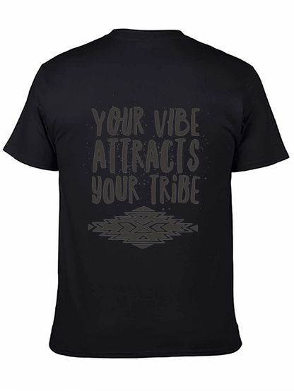 Vibe Attracts Tribe Graphic Tee - Soft Black T-Shirt