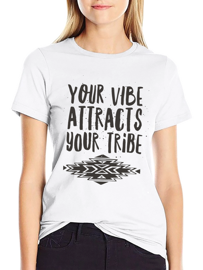 Vibe Attracts Tribe Graphic Tee - Soft Black T-Shirt