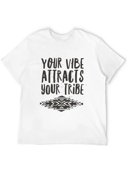 Vibe Attracts Tribe Graphic Tee - Soft Black T-Shirt