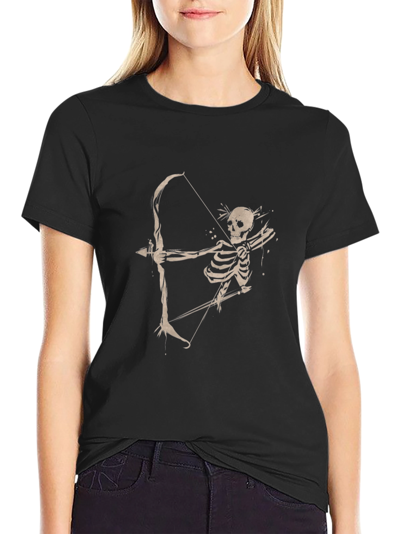 Skeleton Archer Graphic Tee - Classic Black T-Shirt