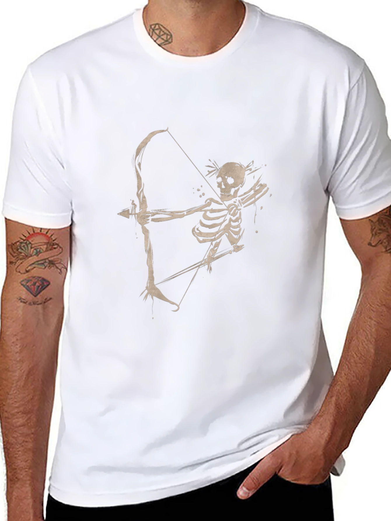 Skeleton Archer Graphic Tee - Classic Black T-Shirt