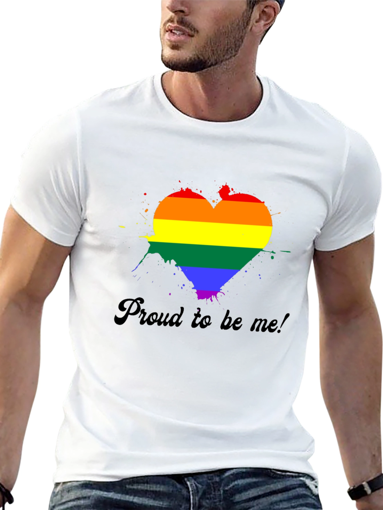 Pride Heart Graphic Tee - Black