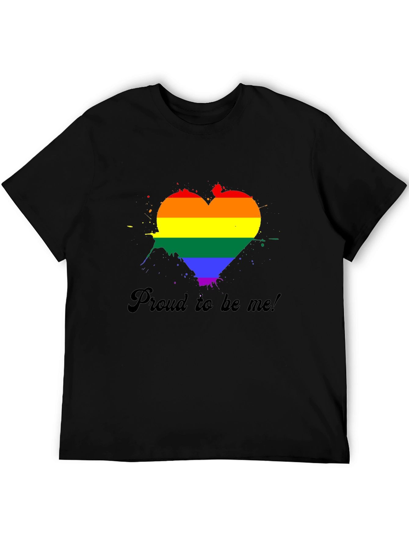Pride Heart Graphic Tee - Black