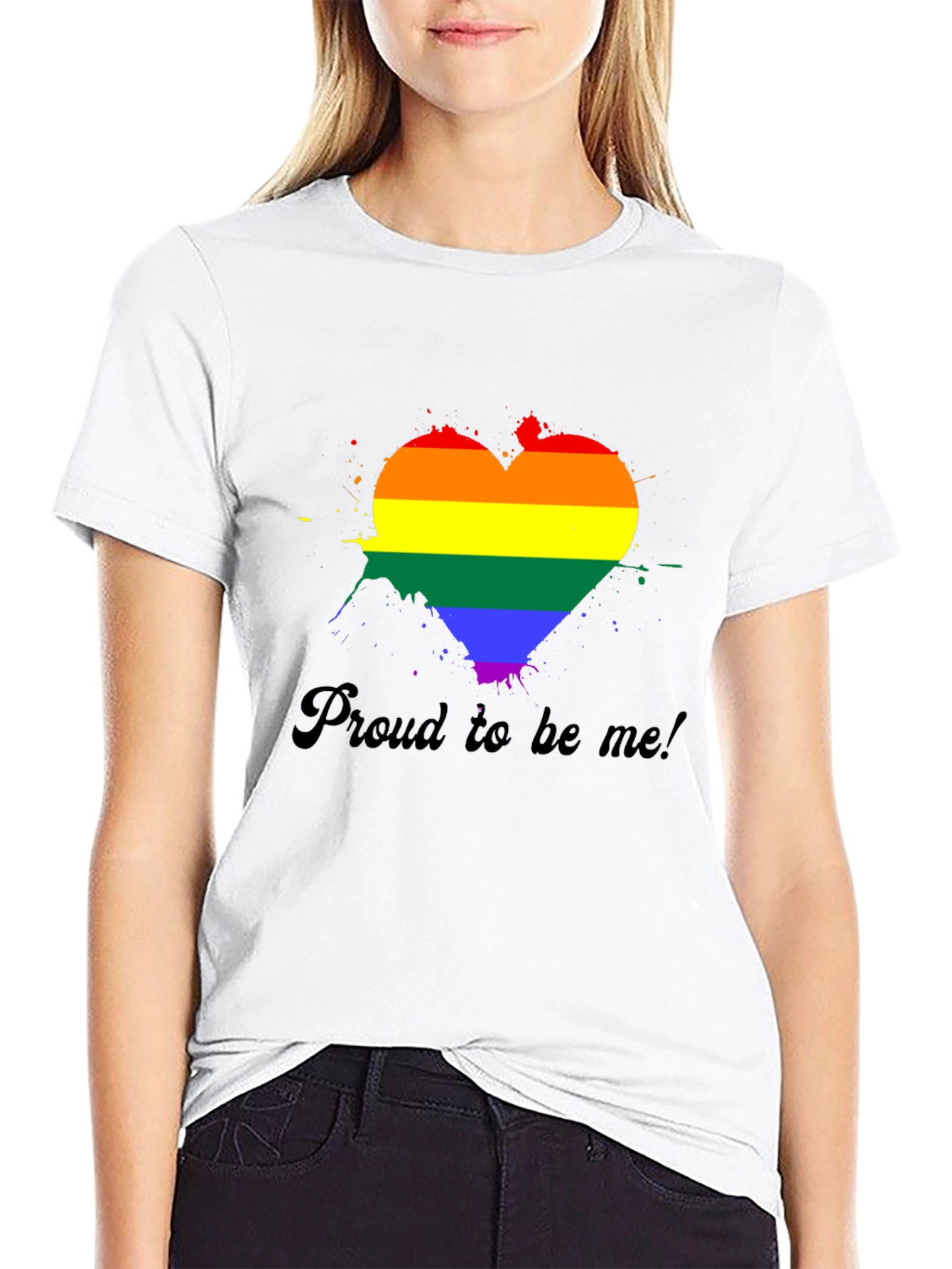 Pride Heart Graphic Tee - Black