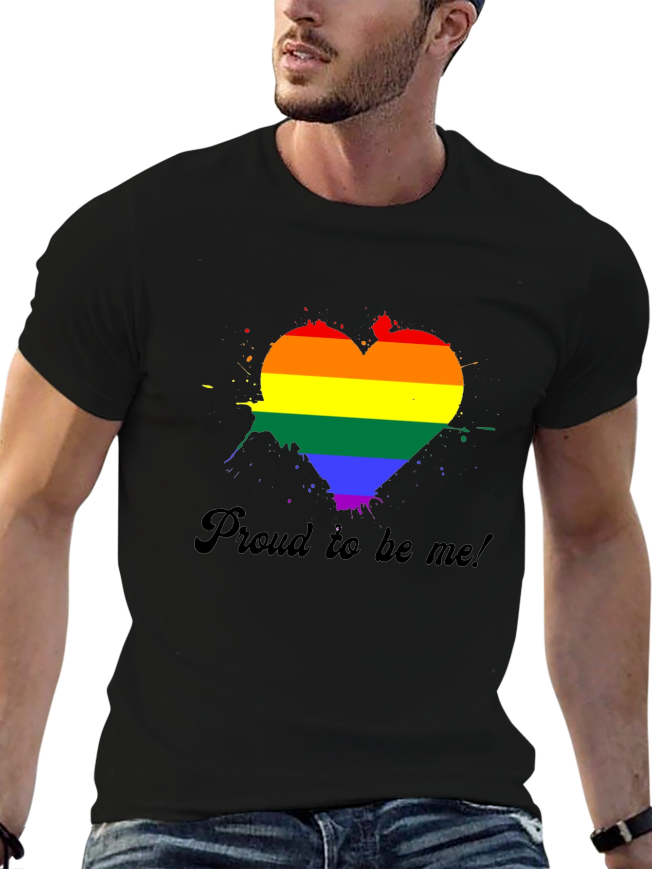 Pride Heart Graphic Tee - Black