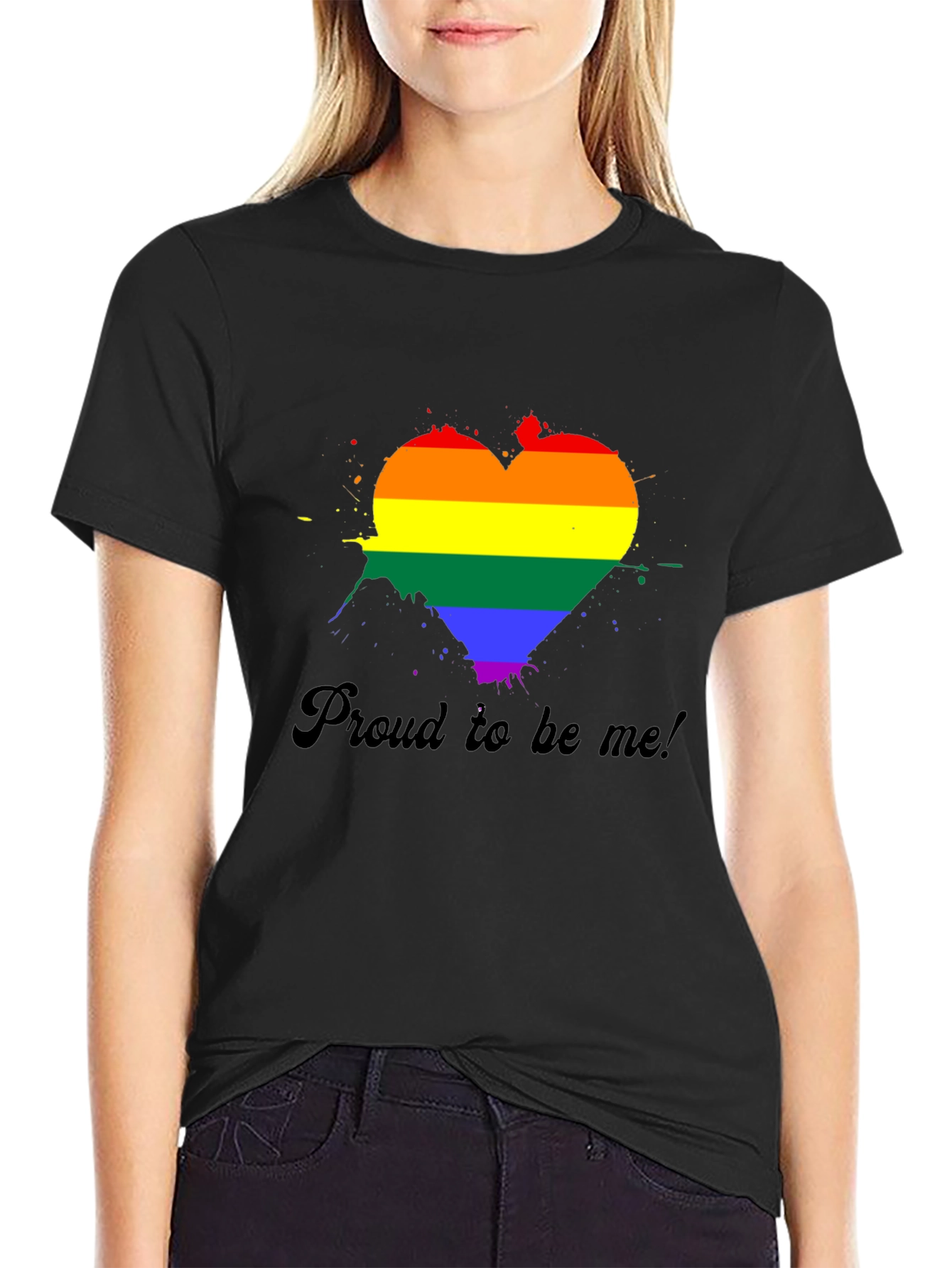 Pride Heart Graphic Tee - Black