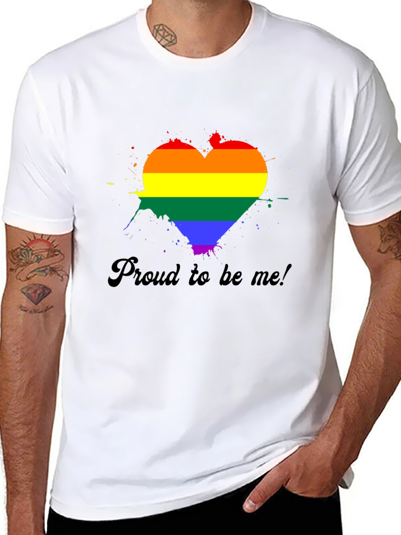 Pride Heart Graphic Tee - Black