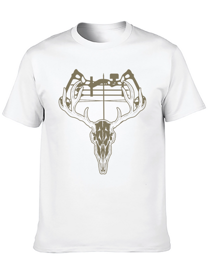 Deer Skull Bow Hunting Graphic T-Shirt