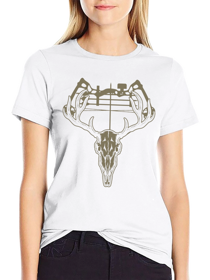 Deer Skull Bow Hunting Graphic T-Shirt