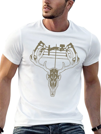 Deer Skull Bow Hunting Graphic T-Shirt
