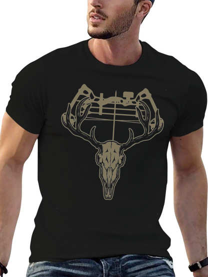 Deer Skull Bow Hunting Graphic T-Shirt
