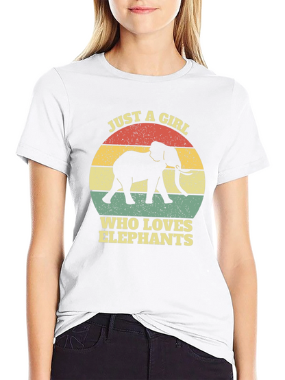Elephant Lover T-Shirt - Girls Retro Graphic Tee
